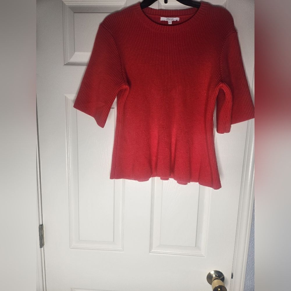 Derek Lam 10 Crosby S Red 100% Extra Fine Merino Wool Cable Knit Women’s Sweater